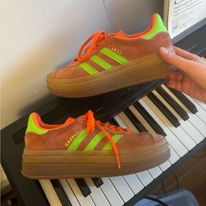 ADIDAS GAZELLE BOLD SHOES in Solar Orange / green | size US 7.5